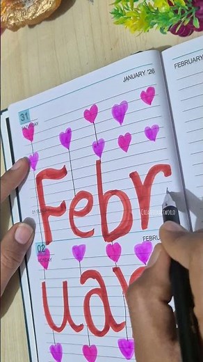 February Journaling Idea | February Cover Pages ✨️ 💕 | February Month Journal | Create Our Art World