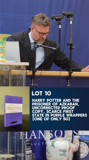 "Mischief managed!” 🪄 ..what a moment on the rostrum yesterday! ...as an auctioneer, it’s always thrilling to see the magic of storytelling meet the excitement of the saleroom .. and this one truly cast a spell. Lot 10, an extremely rare uncorrected proof copy of J.K. Rowling’s Harry Potter and the Prisoner of Azkaban*, one of only 50 ever produced, sold for an incredible £11,600 in our Harry Potter Auction, presented by Rare Book Auctions 📚⚡️ It’s always a privilege to bring the magic of word