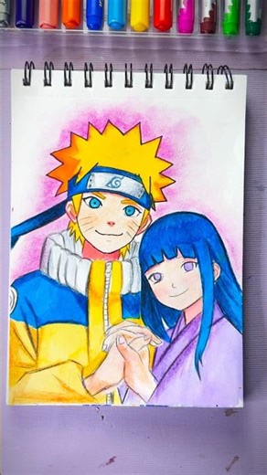 Naruto And Hinata Cute Couple Drawing #naruto #shorts