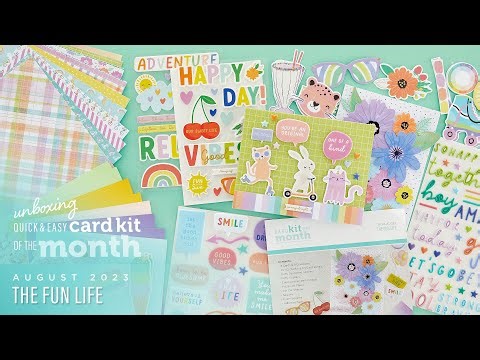 Unboxing - Spellbinders August 2023 Quick & Easy Card Kit of the Month - The Fun Life
