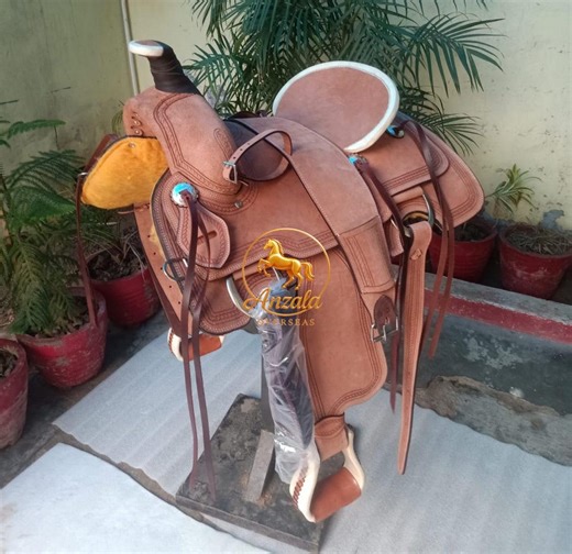 Leather Ranch Roping Saddle With Full Size Rear Cinch - Etsy
