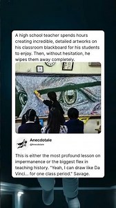 Teacher Creates Masterpieces on Blackboard Then Erases Them