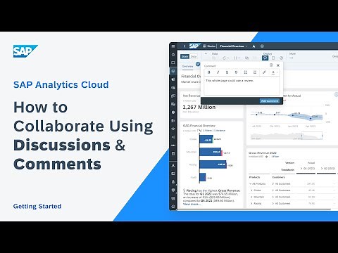 How to Collaborate Using Discussions and Comments: SAP Analytics Cloud