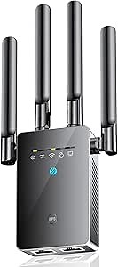 2.4G WiFi Extender, Long Range Internet Booster Extender for Home, Mesh Wi-Fi 6X Faster Wireless WiFi Repeater with Ethernet Port, Broader Coverage Than Ever, 1-Tap Setup