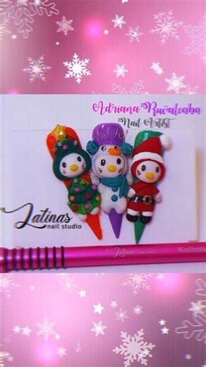 diseños navideños #navidad #3dnails #nails #nailartist #christmasnails #uñasnavideñas