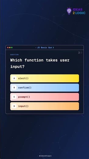 JS Interview Question: Which function takes user input? #coding