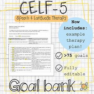 CELF-5 IEP Goal bank | Neurodiversity affirming goals | Speech language therapy