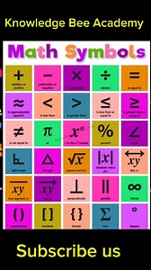 Math symbols #Mathematics #MathSymbols #MathLover #MathFun #MathIsCool #LearnMath #MathGeek #MathTeacher #MathStudents ➕ Addition: #PlusSign #Addition #MathPlus ➖ Subtraction: #MinusSign #Subtraction #MathMinus ✖️ Multiplication: #TimesSign #Multiplication #MathMultiply ➗ Division: #DivideSign #Division #MathDivide √ Square Root: #SquareRoot #RadicalSymbol #MathRoot π Pi: #PiDay #PiSymbol #MathPi ∞ Infinity: #InfinitySymbol #MathInfinity #EndlessMath Σ Summation: #Summation #SigmaNotation #MathS