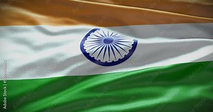 India country flag waving background, 4k backdrop animation
