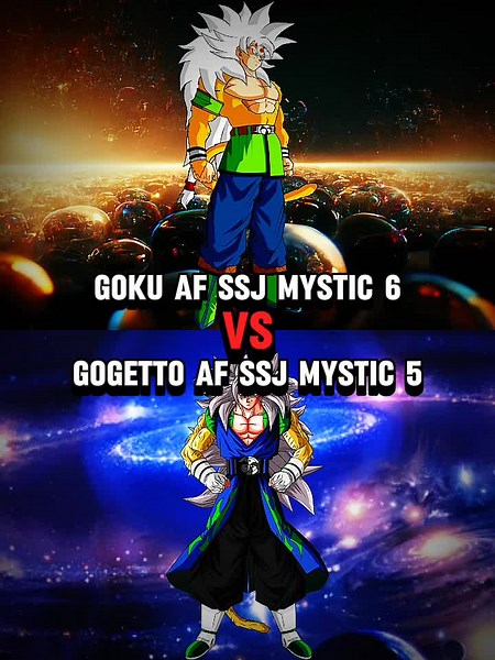 Goku AF SSJ Mystic 6 contre Gogetto AF SSJ Mystic 5