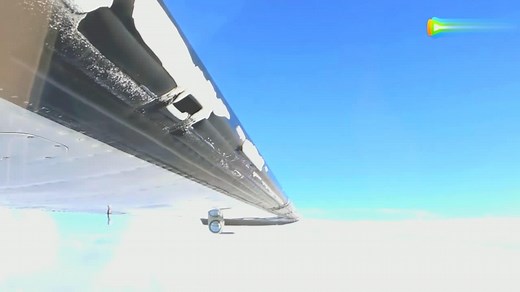 实拍飞机机翼空中结冰怎么办机翼前缘胀气式除冰装置