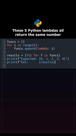 These 5 Python lambdas all return the same number #pythonhiddenfeature