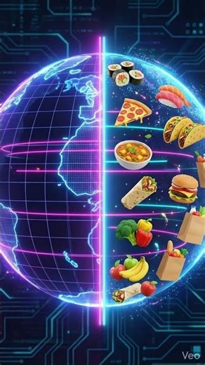 GLOBAL DELIVERY Logo Animation Futuristic Food and Goods Delivery Around the World.