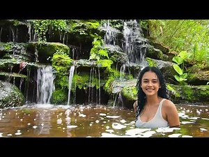 Relaxing Music - A woman swimming in the pond