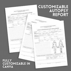 Printable Autopsy Report Template: DIY Criminal File Keepsake (digital Download) - Etsy