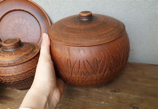 Large Ceramic Clay Pot With Lid, Red Clay Dutch Oven Meat Saucepan, Baking Roasting Ukrainian Pottery Bakeware Cooking Cookware Casserole - Etsy UK