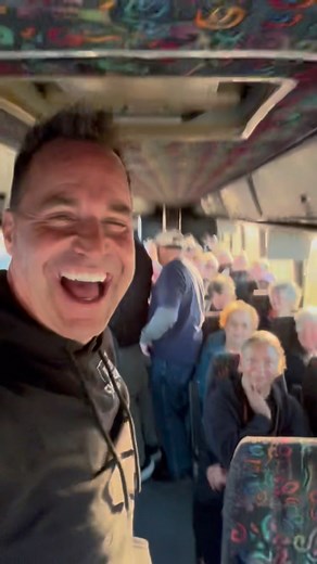 A big shout out to UAW Local 659 Retirees and Chairperson Ron Ancira for booking the Swanson buses from On the Move Coaches for their outing! It's humbling to see so many people believe in me and the mission we are building together. We had a little fun before they rolled out. Thank you for the support and the laughter. #UAWStrong #WorkingClass #ProtectServeUnify #WheelsOnTheBus | Chris Swanson