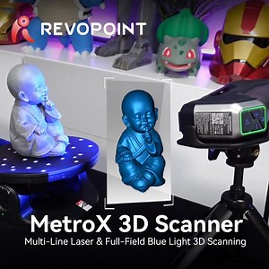 📣It’s a professional blue laser 3D scanner that won’t break the bank. 💟With 4 versatile scanning modes, MetroX is ready to capture every surface optimally and accurately. 🚀Get 5% off your first Revopoint order. 👉Metrology-grade Accuracy: Up to 0.02 mm 👉Volumetric Accuracy: 0.025 mm 0.05 mm × L (m) 👉Capture Dark or Shiny Surfaces. No Scanning Spray Needed ꔷ 14 Blue Laser Cross Lines ꔷ 7 Blue Laser Parallel Lines ꔷ 62 Line Blue Full-field Structured Light ꔷ Up to 7,000,000 Points/s in Full-f