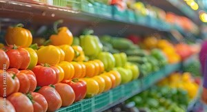 Support local farmers by shopping at a local food market for ecofriendly groceries. Concept Local Food Markets, Supporting Farmers, Eco-Friendly Groceries, Sustainable Shopping