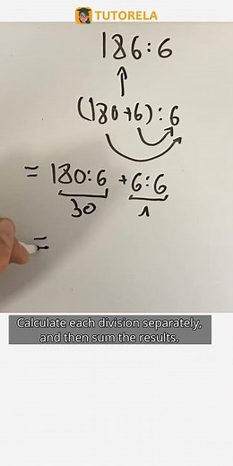 Solve 186 ÷ 6 Using Distributive Law | Easy Steps #Math #TheDistributivePropertyFor7thGrade