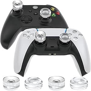 Controller Thumbstick Grips Extenders for PS5/ PS4/ PS3/ Switch Pro/Xbox One/Series X/S Gaming Controller Accessories, OIVO Universal Crystal Clear Soft Silicone Cover Joystick Thumb Grip Caps,4 PCS