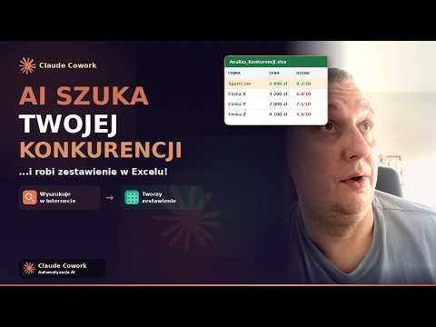Claude Cowork: AI sprawdza Twoją KONKURENCJĘ i robi Excel! | Demo PL