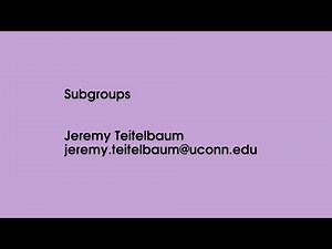 Subgroups: definition and examples
