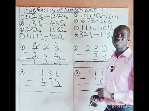 Subtraction of Number Base System JSS3 & SS1
