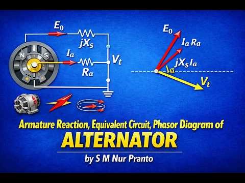 iv) Equivalent Circuit, Phasor Diagram & Armature Reaction of Synchronous Generator | S M Nur Pranto