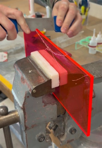 An edge scraper tool makes it easy to smooth and bevel acrylic at home for clean, professional looking edges! #tapplastics #acrylic #diyprojects #makers