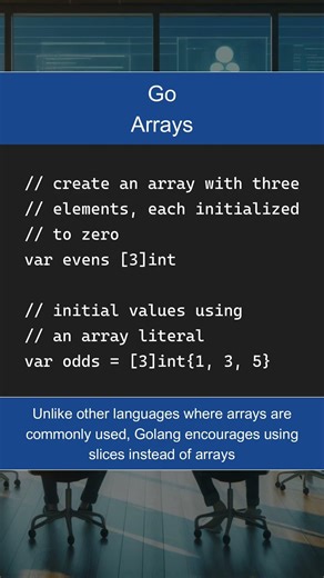 Arrays in Go Programming Language #golang #softwaredevelopment