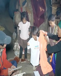 Changing new cloths by family, traditional village life | Harvest Village