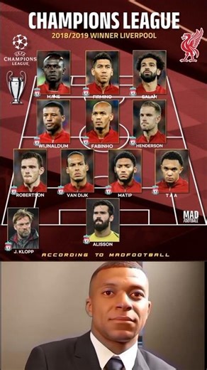 Liverpool 2019 Champions League Winners XI