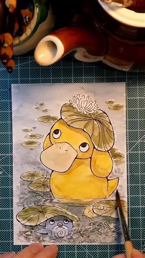 Drawing Pokemon: Psyduck 🥄 #art #artist #shorts #drawing