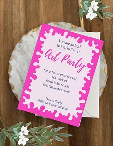 Art Party Invitation Template, Birthday, Celebration, Fun, Editable Template INSTANT DOWNLOAD - Etsy
