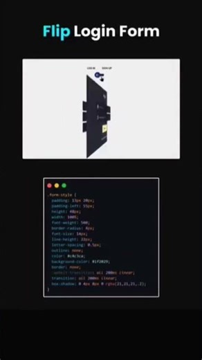 Flip 🙃 login form using Html CSS and JS #coding #frontendcourse #devloper #programming #javascript