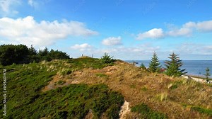 Sylt Island - Hörnum Odde East Beach - rising aerial view over dune with opening view