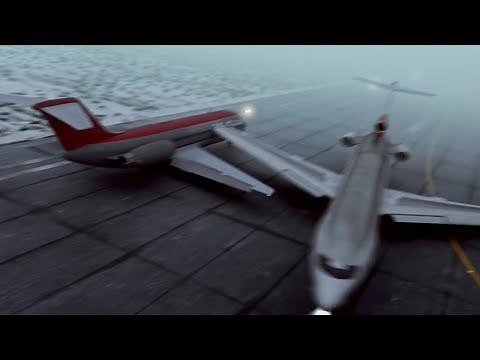 1990 Wayne County Airport runway collision - Animation