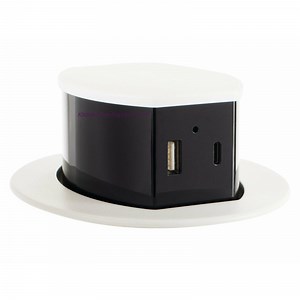 Pop Up Counter Outlet, 15A Plug, USB A/C Ports, Wireless Charging, White