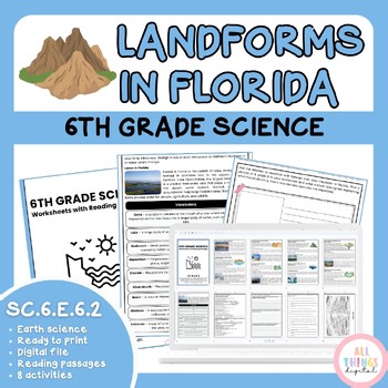 Landforms in Florida SC.6.E.6.2 6th Grade Earth Science Activity & Answer Key