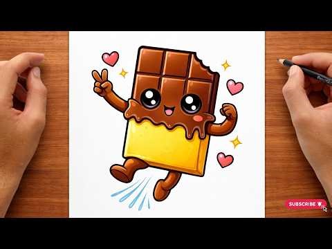HOW TO DRAW A KAWAII CHOCOLATE BAR