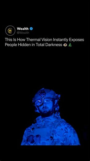 Wealth on Instagram: "A person can be completely invisible in a dark forest, but the second thermal vision turns on, they’re immediately exposed. 🌡️🌲 Thermal cameras don’t depend on light, shadows, or visibility. They detect body heat, which makes a human stand out clearly even when surrounded by trees, darkness, or heavy cover. Camouflage, darkness, and terrain stop working because heat creates a contrast the environment can’t mask. The human body becomes the brightest object in the scene the