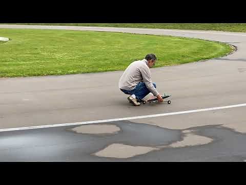 Electric powered control line speed (F2G class) test flight
