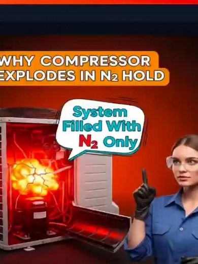 Why Compressor Explodes(🔥)in N₂ Hold Scientific Explanation | AC Technician Guide#technician#shorts