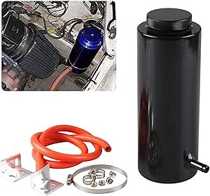 RYANSTAR Universal car Radiator Coolant Tank 800ml Coolant Expansion Tank Overflow Oil Catch Tank Cooling Catch Bottle Reservoir Aluminum Billet Black