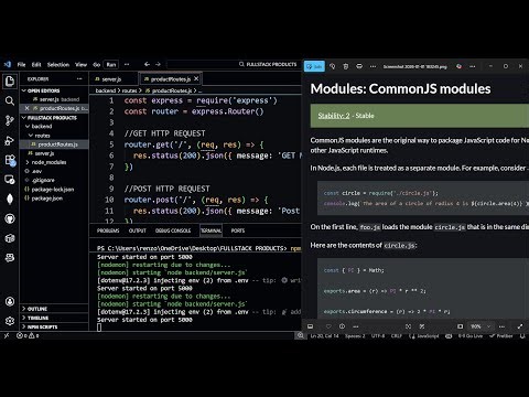 CommonJS modules, Express, The Twelve Factors, GET, POST, PUT, and DELETE HTTP Requests - FULL STACK
