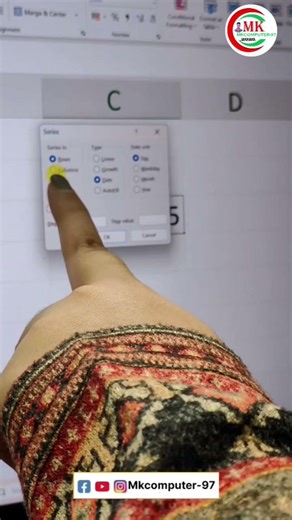 Date Series in Excel Date ko series me Excel #excel #viralvideo #trending #mkcomputer-97#computer