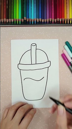 ⚪️ Easy Bubble Tea Drawing ⚪️ | Drawing with Evi | German