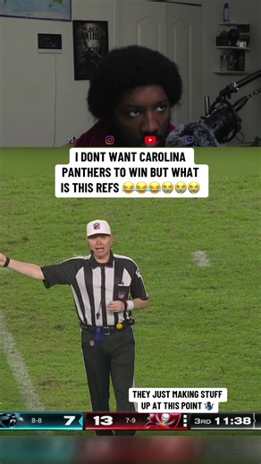 NFL REF AT IT AGAIN. IM SEEING TWO SIDES TO OFFICIATING AND ITS HARD TO TELL WHICH IS THE RIGHT WAY 😂😭 PROBABLY NONE #referee #penalty #carolinapanthers #nfl #tampabaybuccaneers