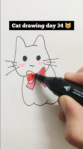Cat drawing ideas day 34 #cat #art #drawing